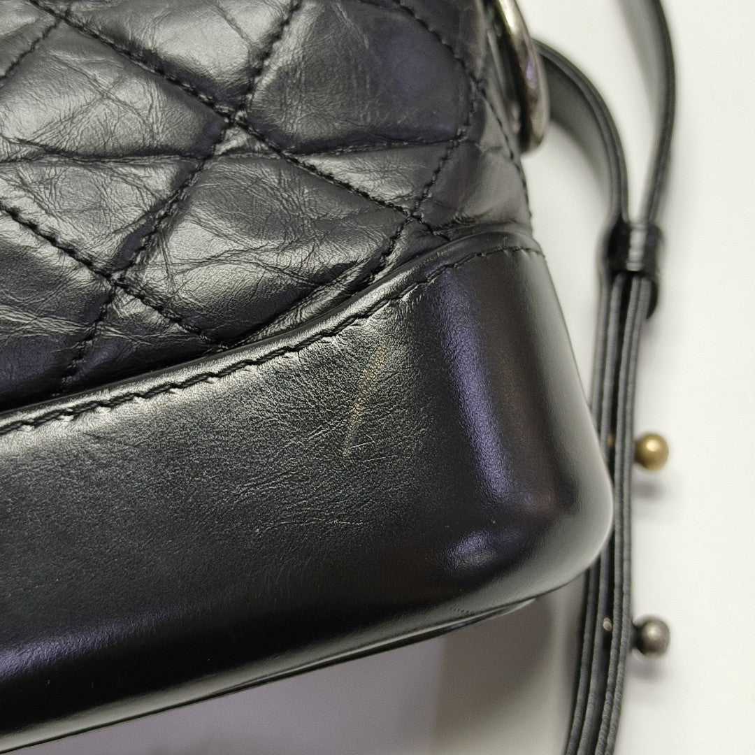 GABRIELLE Small Quilted Calfskin Black