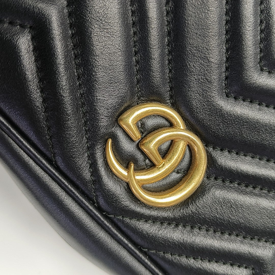 GG Marmont Mini Quilted Calfskin Black