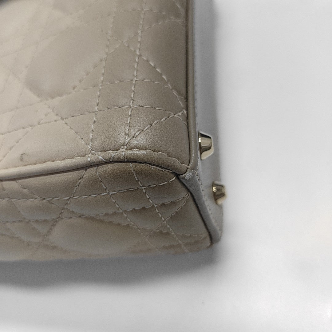 Lady Dior Mini Cannage Lambskin Beige