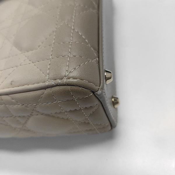 Lady Dior Mini Cannage Lambskin Beige