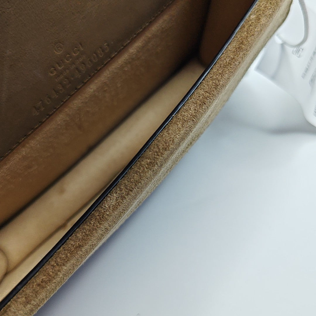 Dionysus Super Mini Monogram Coated Canvas Beige
