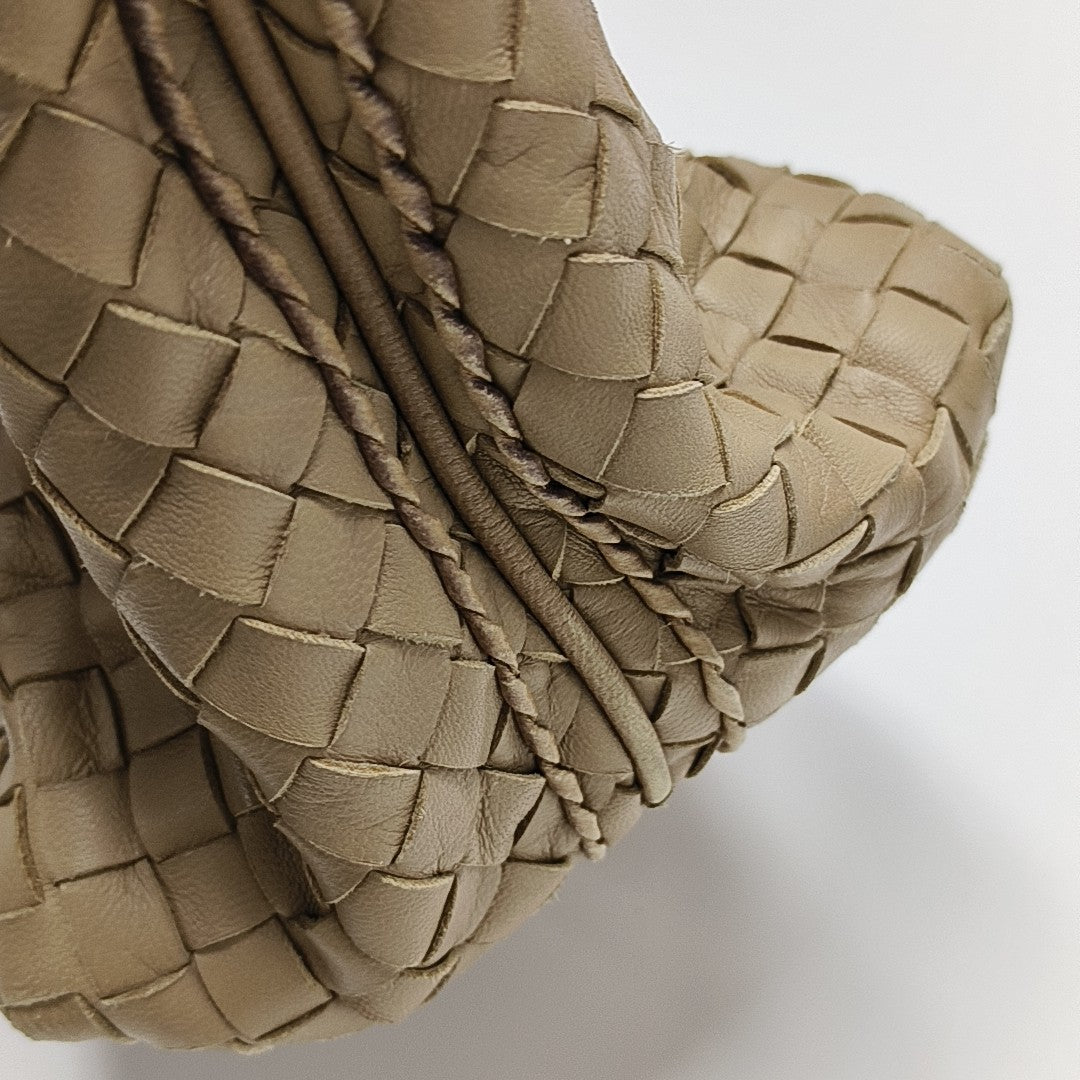 Lambskin Top Handle Bag Brown