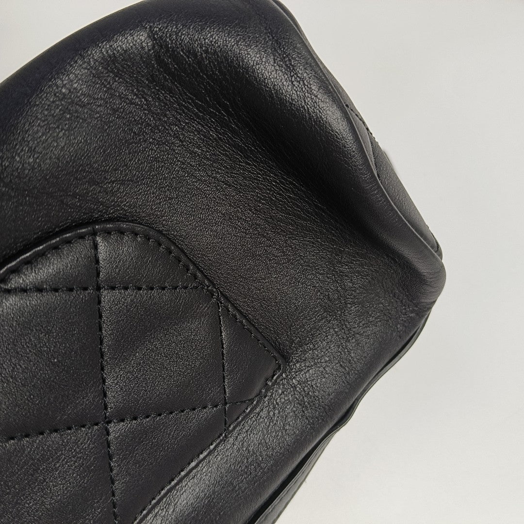 Quilted Calfskin Shoulder Bag Black