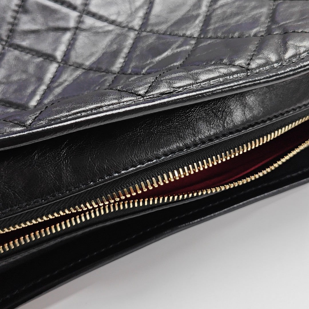 GABRIELLE Medium Quilted Calfskin Black