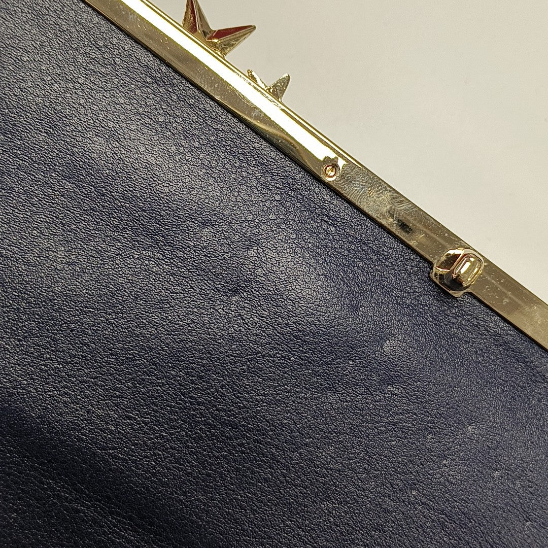 Silk Satin Top Handle Bag Blue