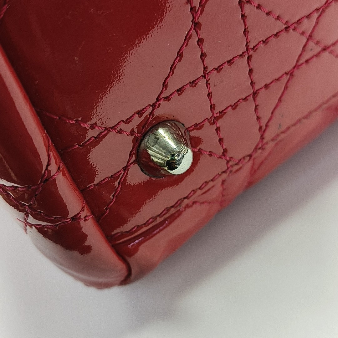 Dior Soft Large Cannage Patent Leather Red