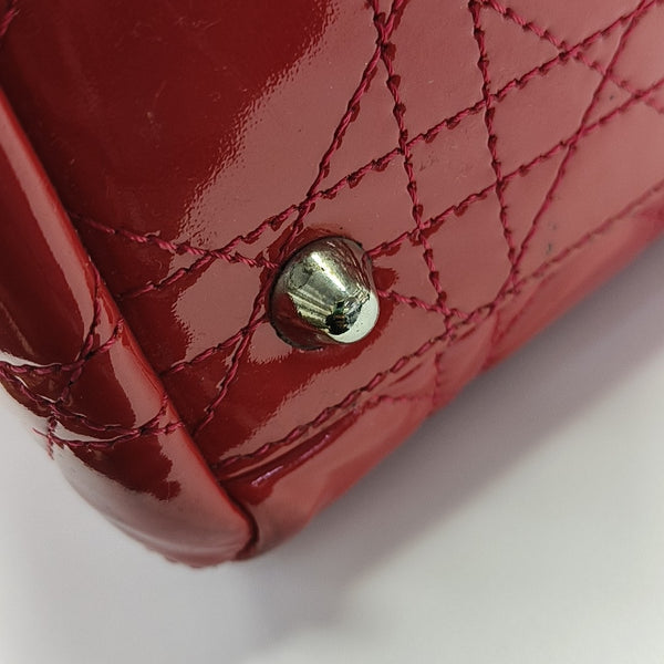 Dior Soft Large Cannage Patent Leather Red