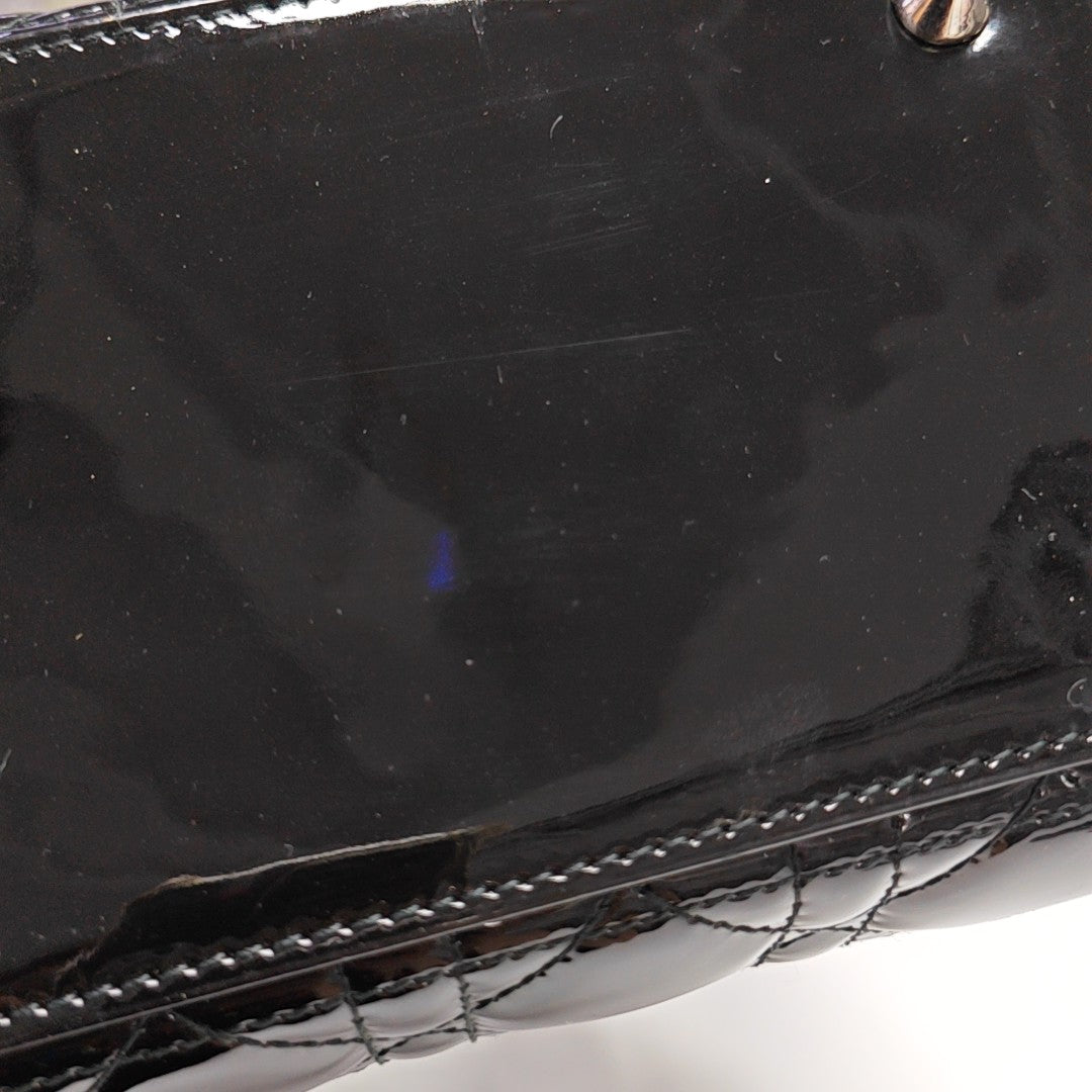 Lady Dior Medium Cannage Patent Leather Black