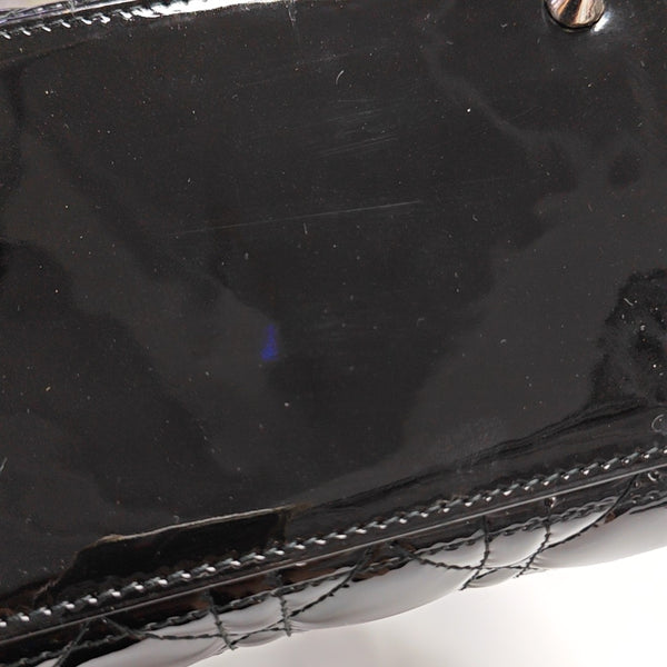 Lady Dior Medium Cannage Patent Leather Black