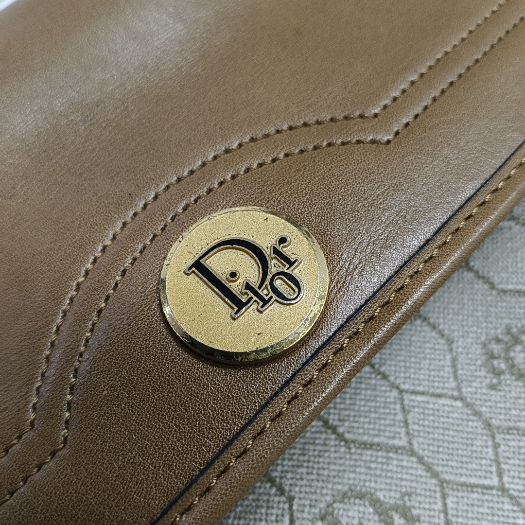 Oblique Coated Canvas Shoulder Bag Beige