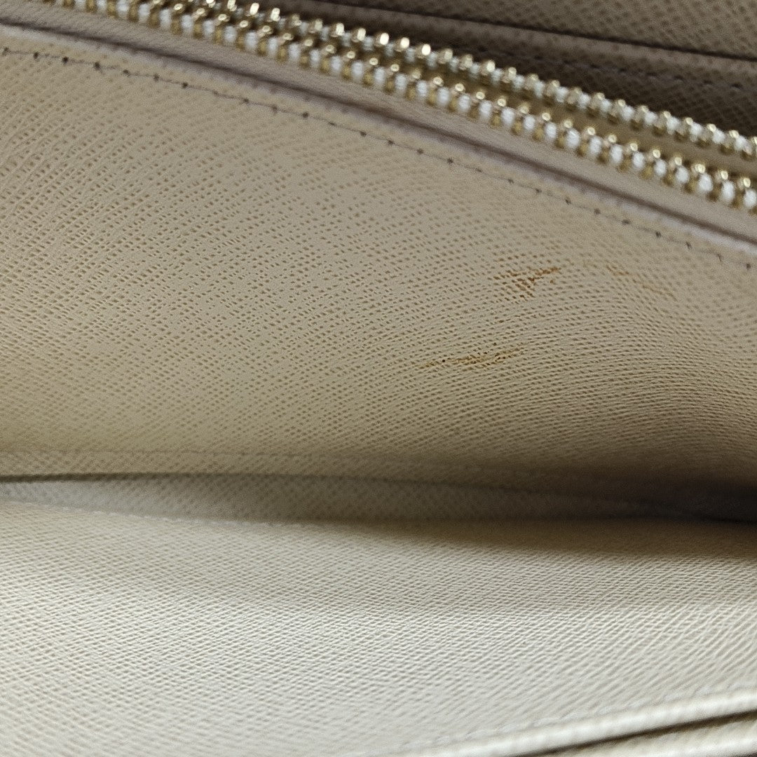 ZIPPY Damier Azur Coated Canvas White Wallet