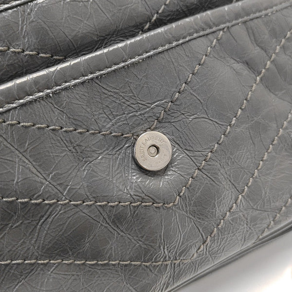 NIKI Small Chevron Calfskin Gray