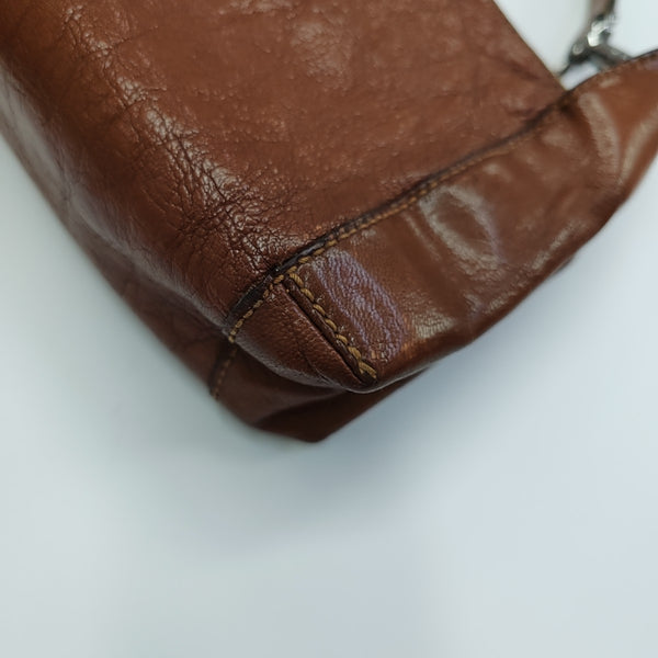 Calfskin Top Handle Bag Brown