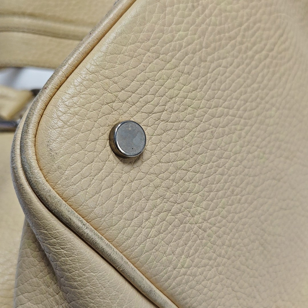 Calfskin Top Handle Bag Beige