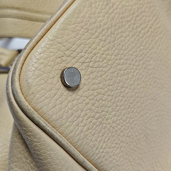Calfskin Top Handle Bag Beige