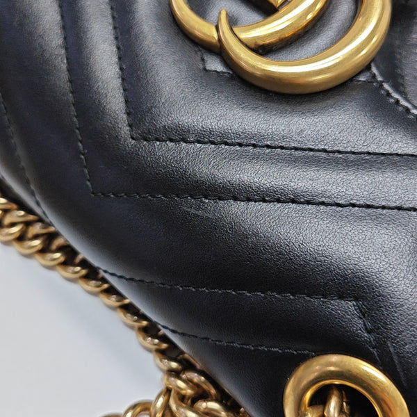 GG Marmont Small Quilted Calfskin Black