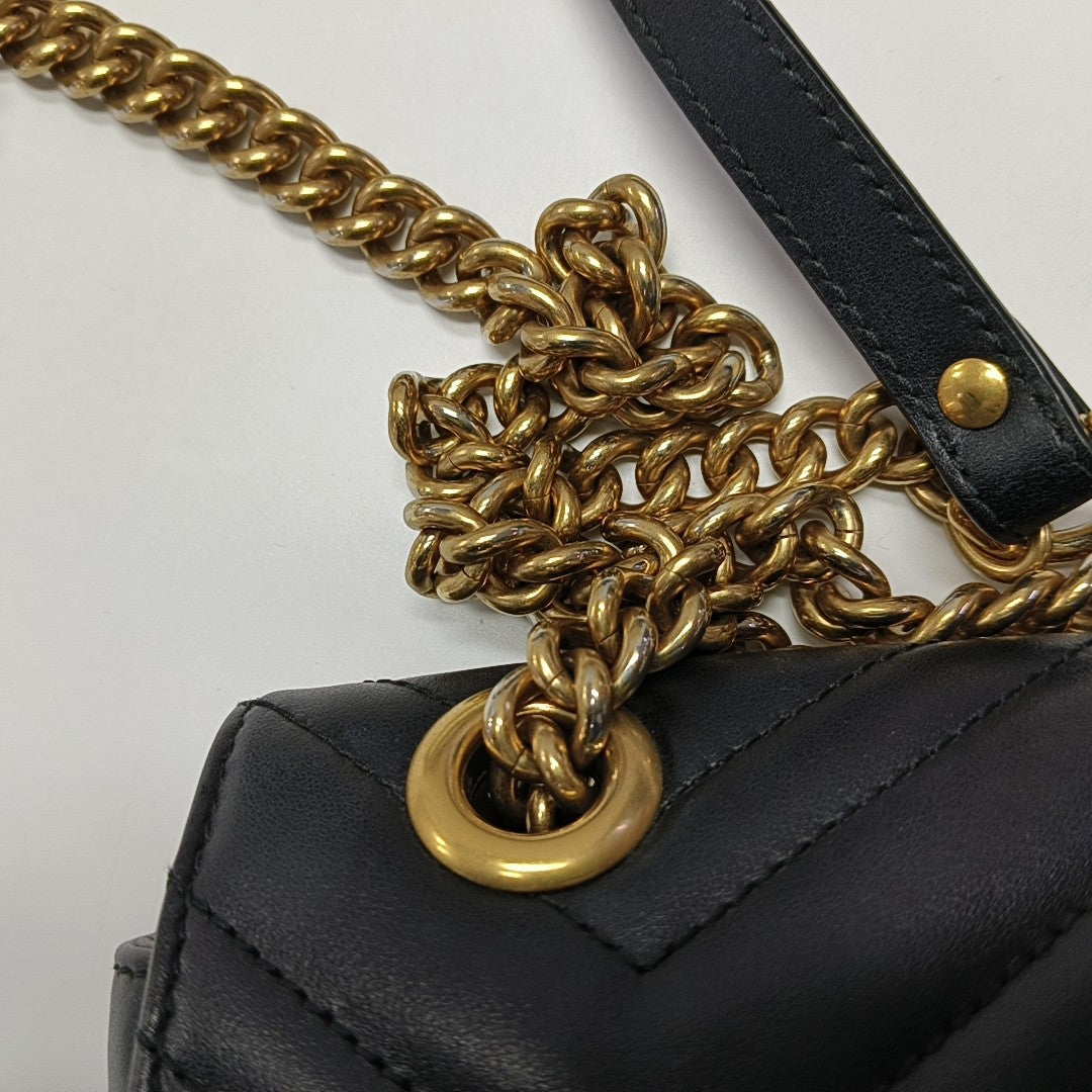 GG Marmont Small Quilted Calfskin Black