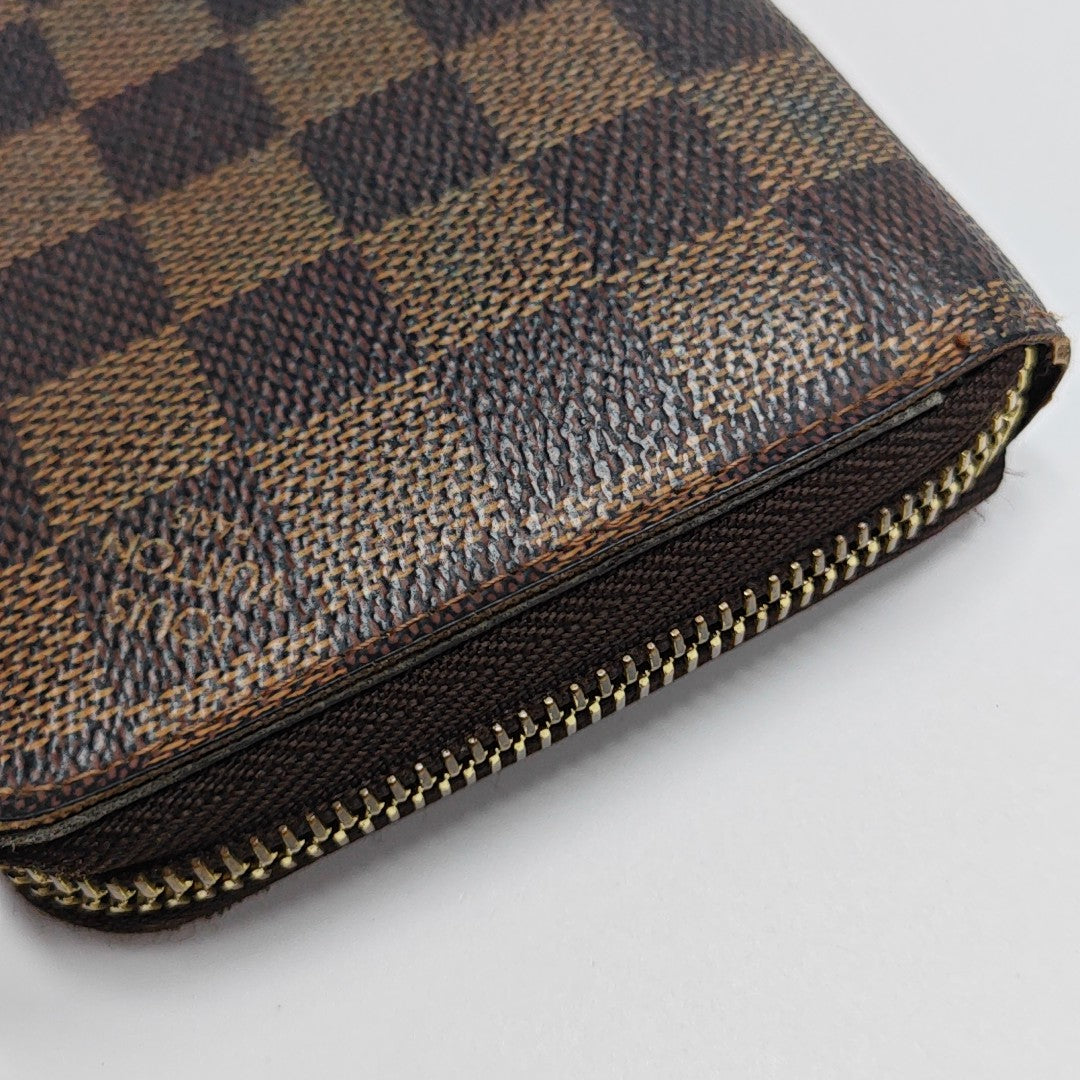 ZIPPY Damier Ebene Coated Canvas Brown Wallet