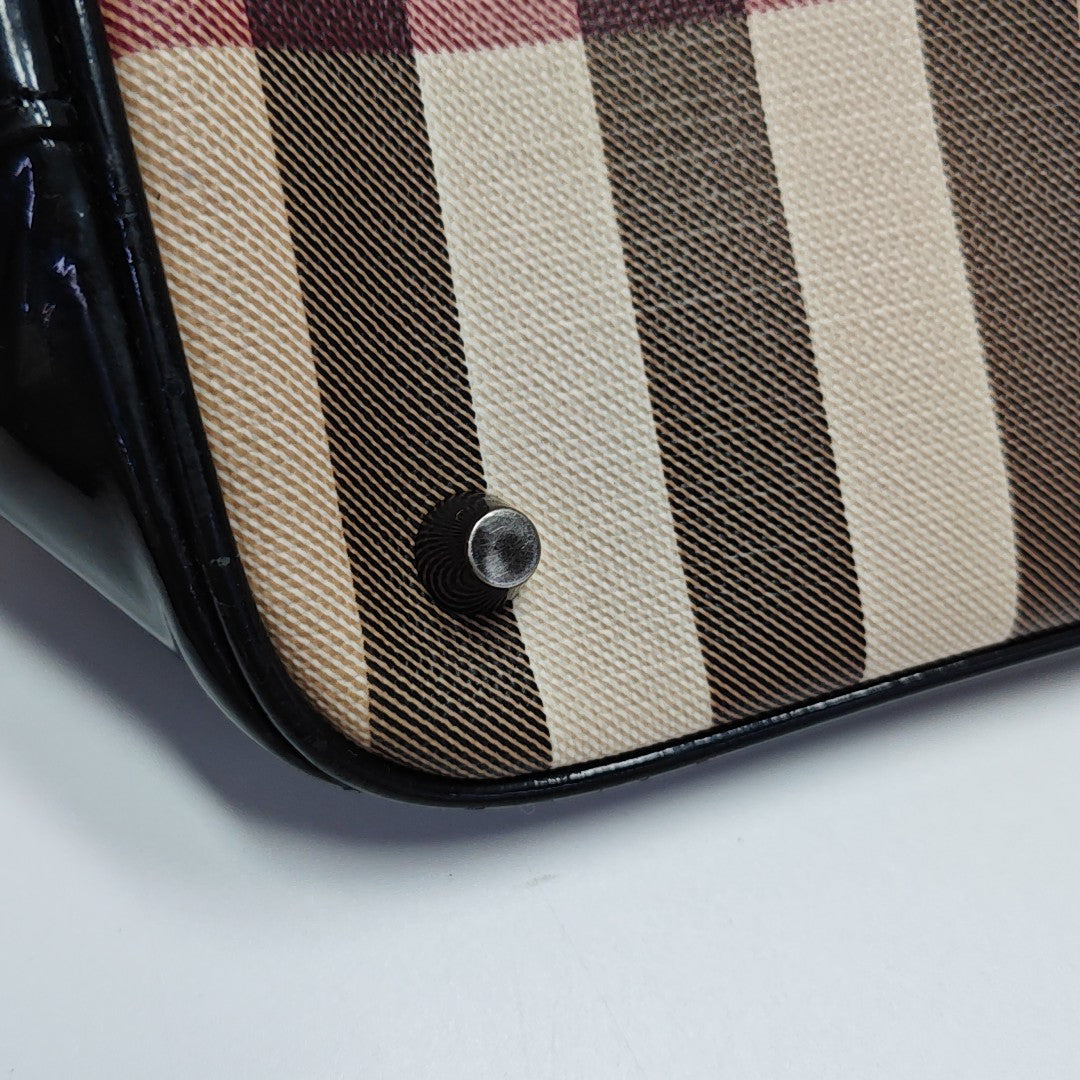 Coated Canvas Top Handle Bag Beige