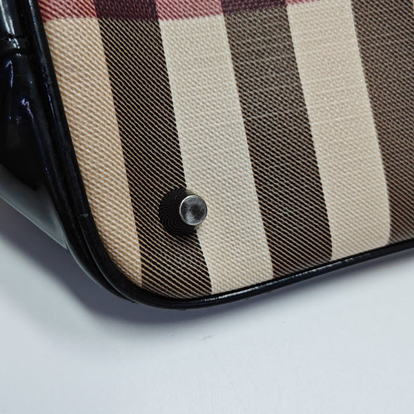 Coated Canvas Top Handle Bag Beige