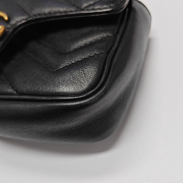 GG Marmont Mini Quilted Calfskin Black