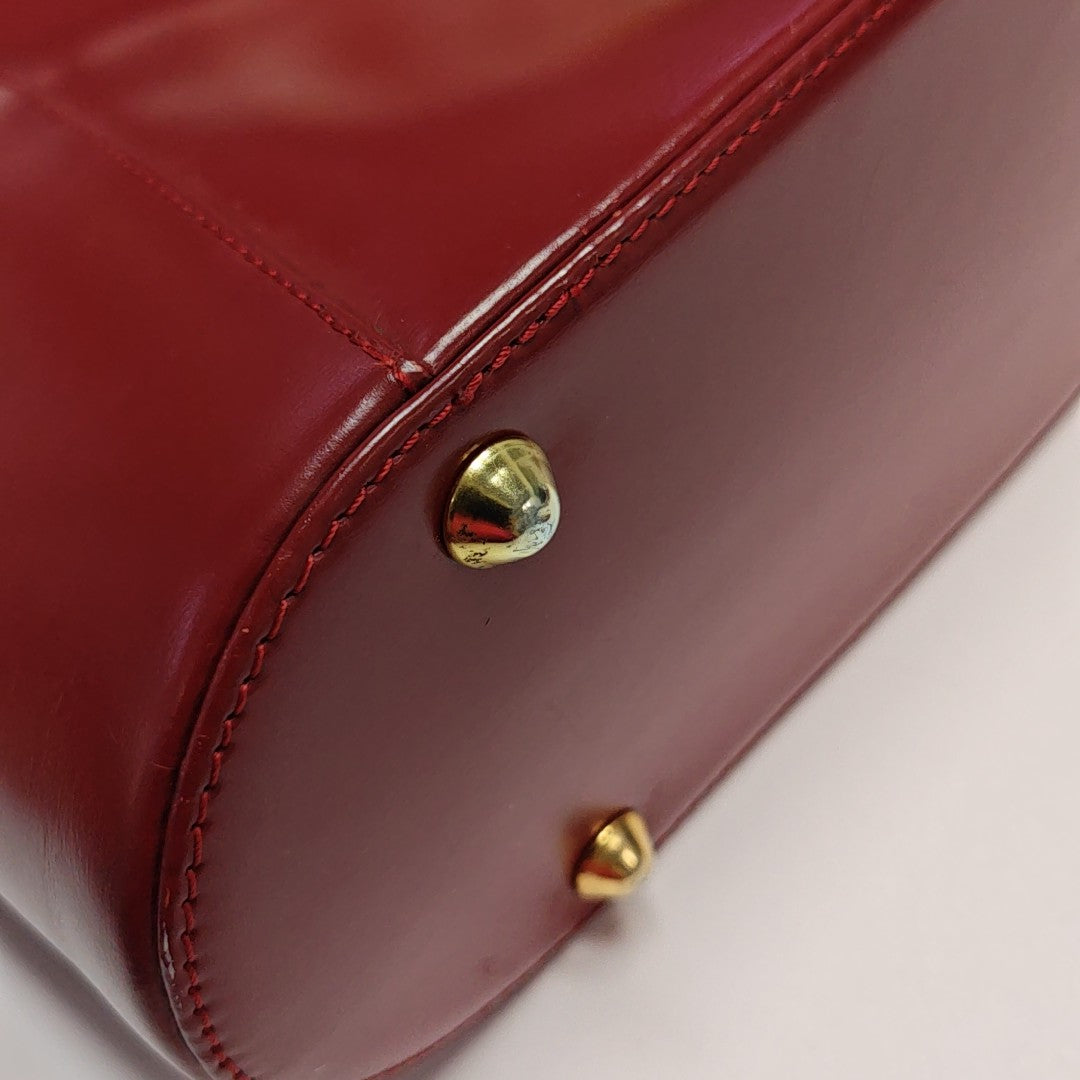 Calfskin Top Handle Bag Red