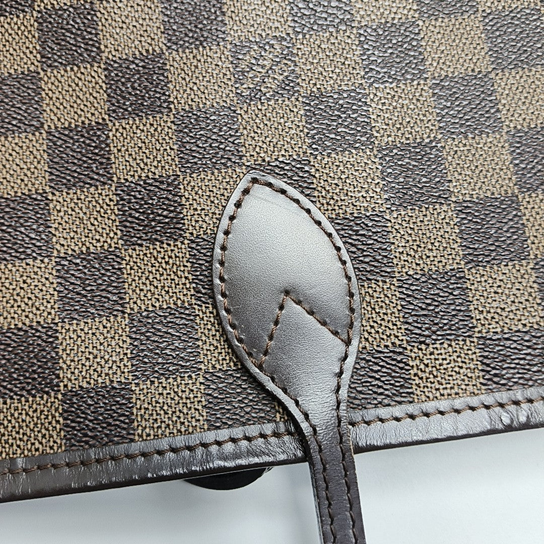 NEVERFULL GM Damier Ebene Coated Canvas Brown