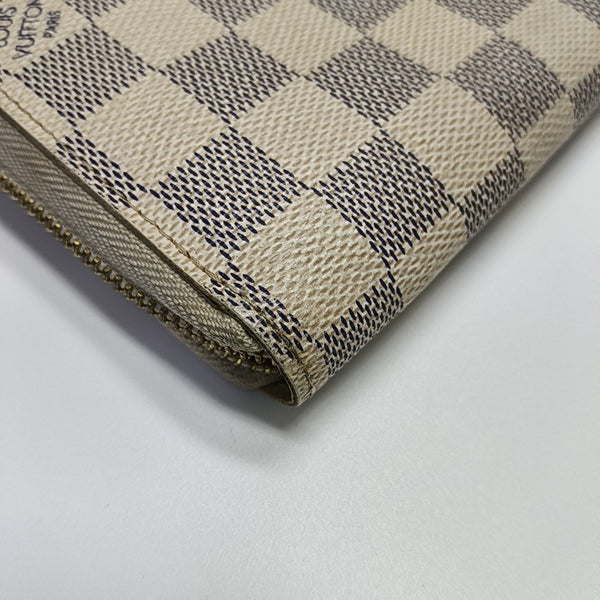 ZIPPY Damier Azur Coated Canvas White Wallet