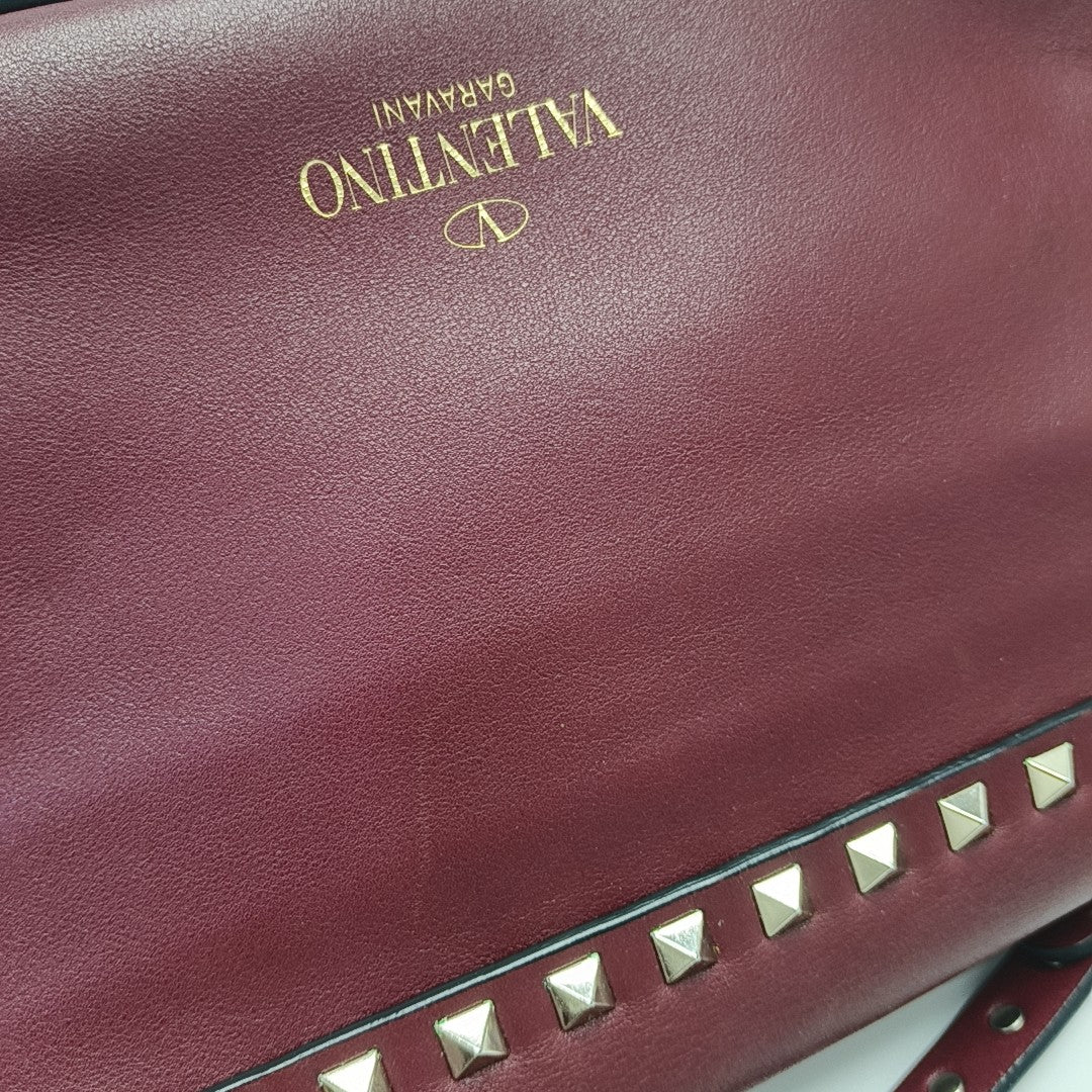 Rockstud Calfskin Red