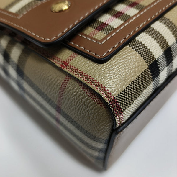 Coated Canvas Crossbody Bag Beige