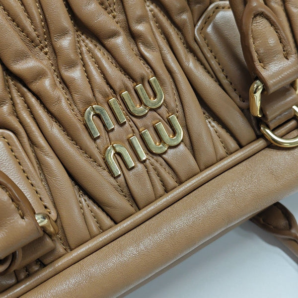 Arcadie Matelassé Large Quilted Lambskin Brown