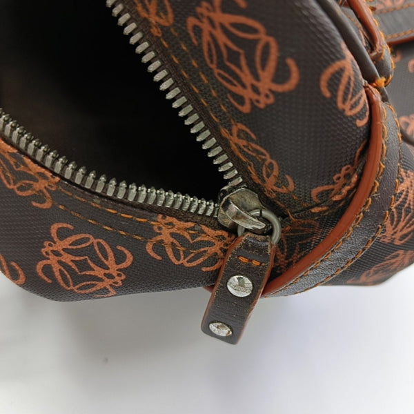 Monogram Coated Canvas Top Handle Bag Brown