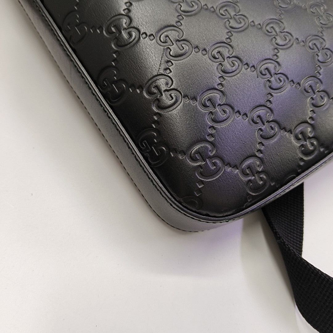 Signature Medium Monogram Calfskin Black