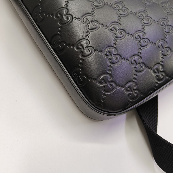 Signature Medium Monogram Calfskin Black