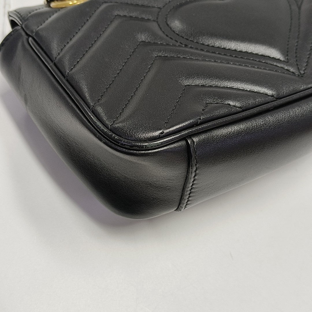 GG Marmont Small Quilted Calfskin Black