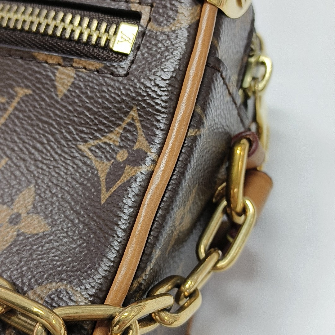 SOFT TRUNK Mini Monogram Coated Canvas Brown