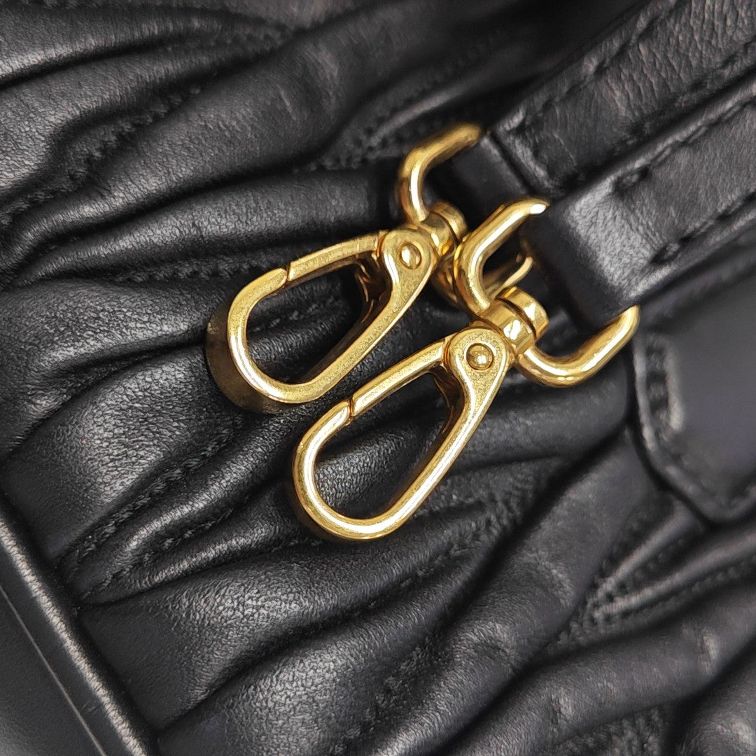 Arcadie Matelassé Small Quilted Lambskin Black