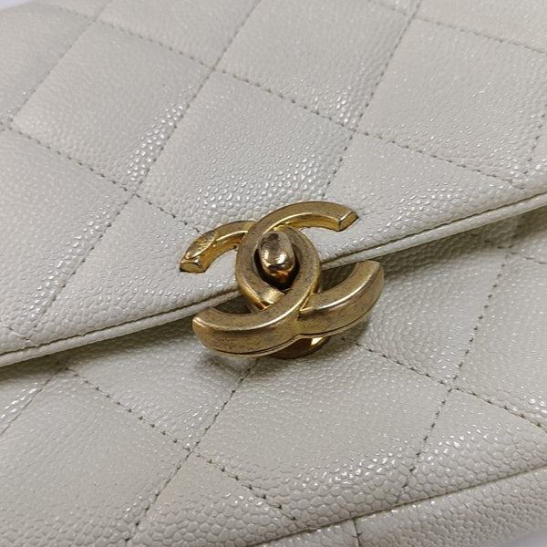WOC Quilted Grained Calfskin White