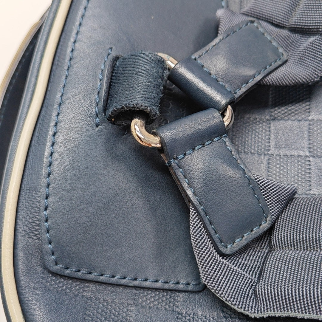 Damier Calfskin Backpack Blue
