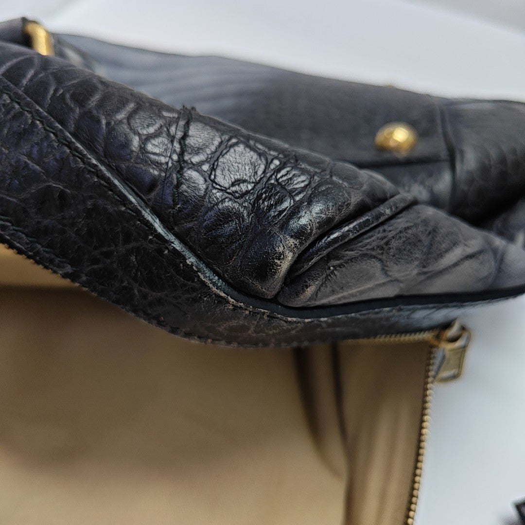 Calfskin Top Handle Bag Gray