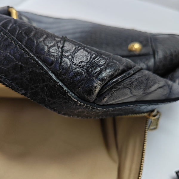 Calfskin Top Handle Bag Gray
