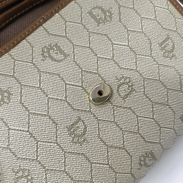 Coated Canvas Shoulder Bag Beige