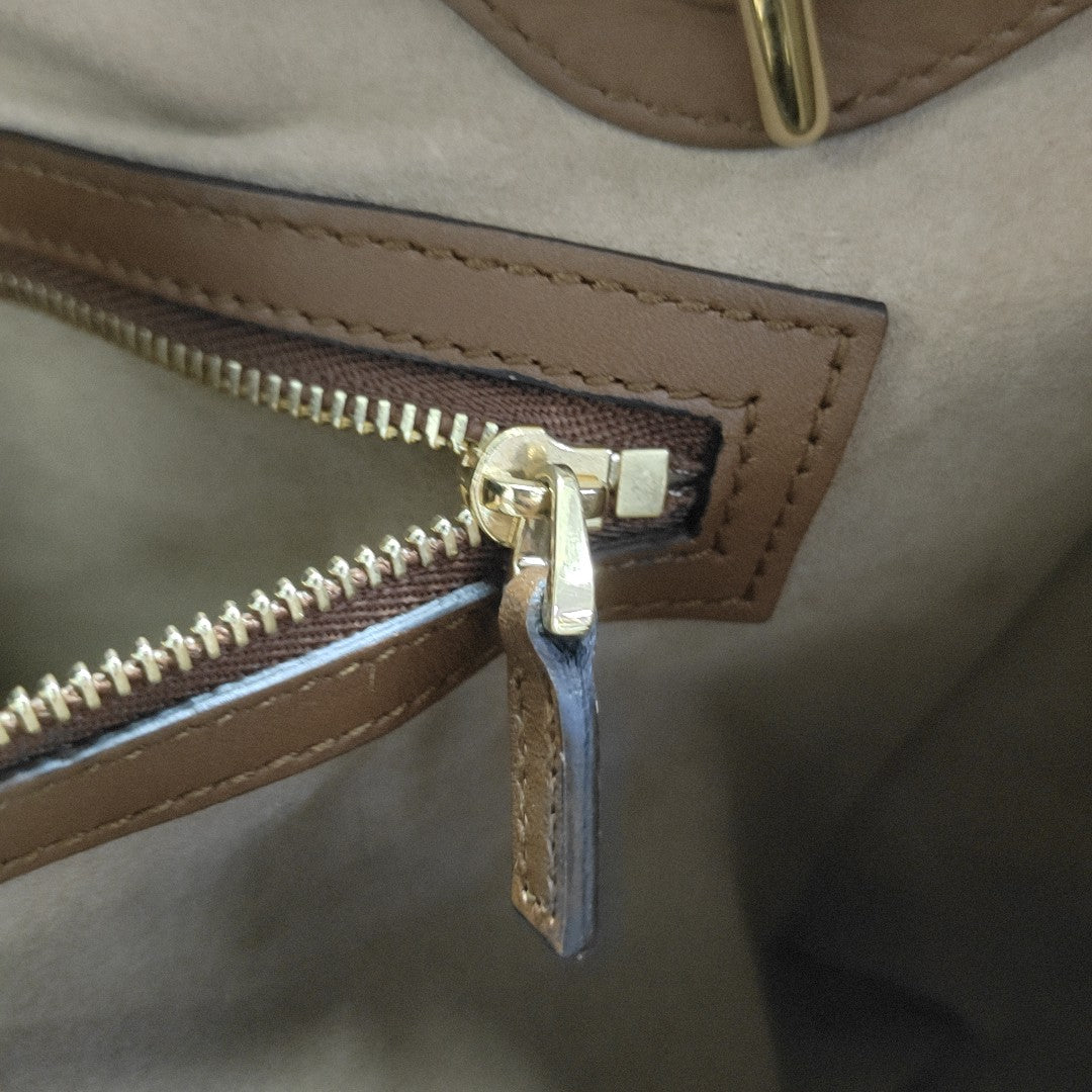 Padlock Medium Monogram Coated Canvas Beige