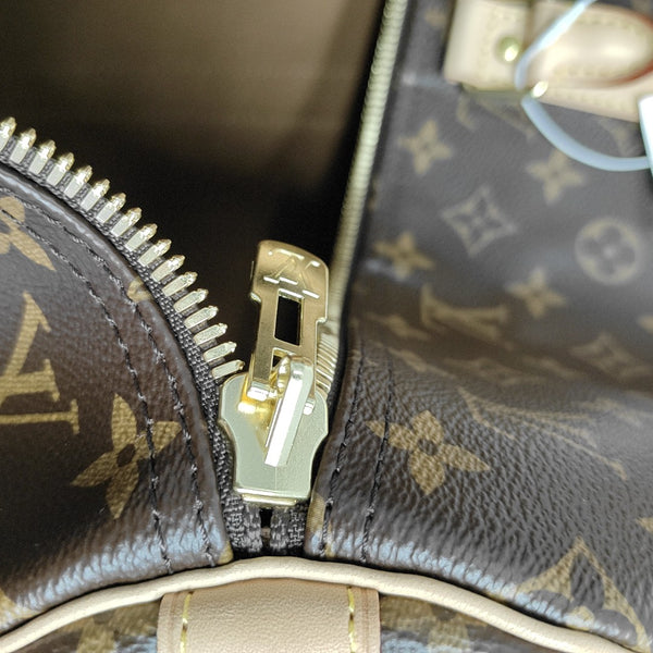 KEEPALL 55 Monogram Coated Canvas Brown