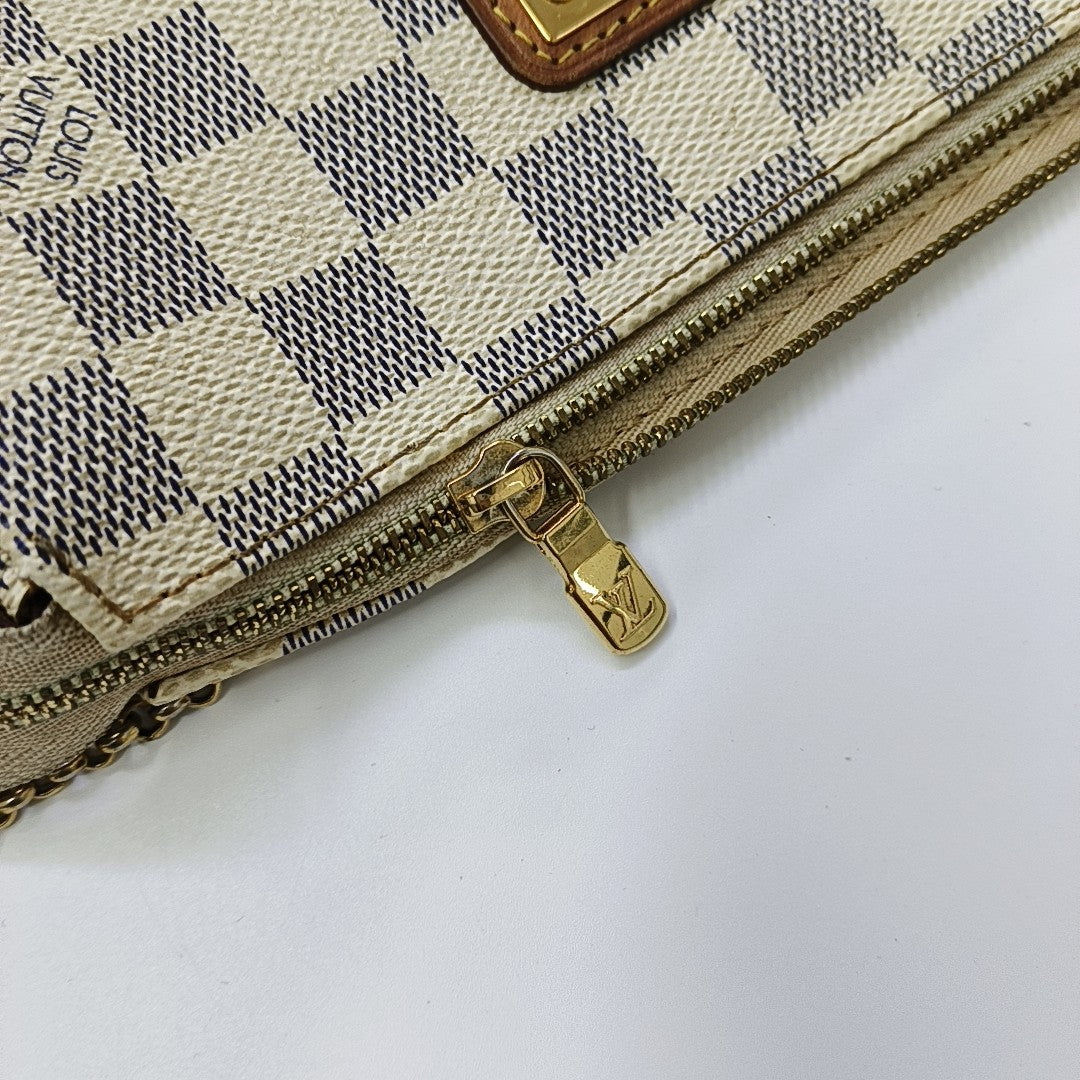 EVA Damier Azur Coated Canvas White