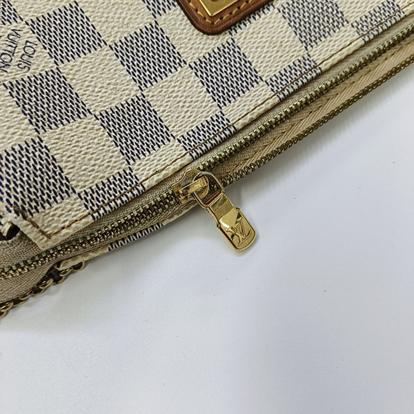 EVA Damier Azur Coated Canvas White