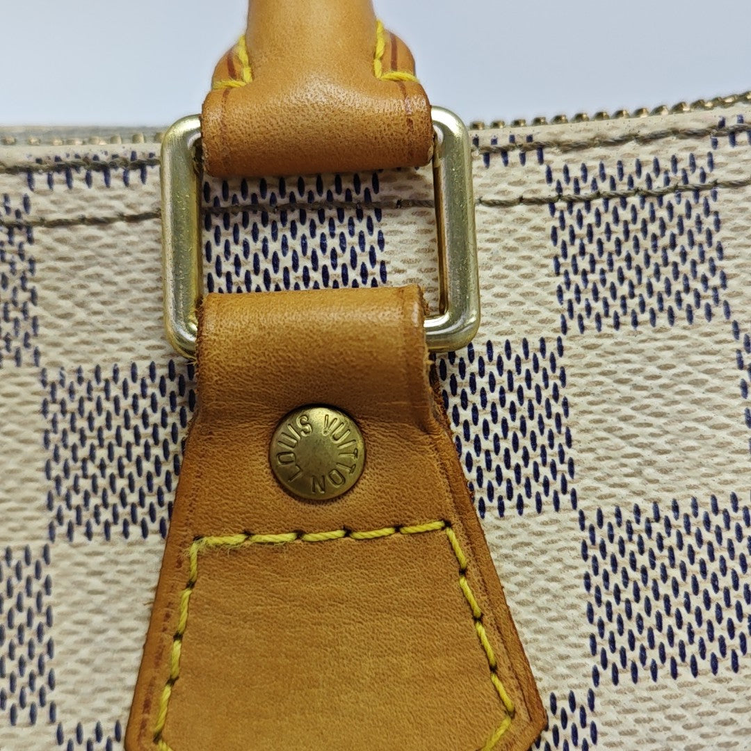 SPEEDY 25 Damier Azur Coated Canvas White
