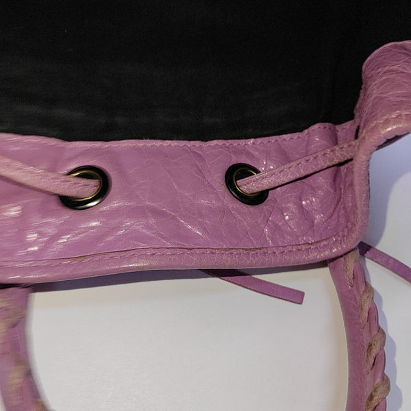 Pompon Bag Calfskin Purple