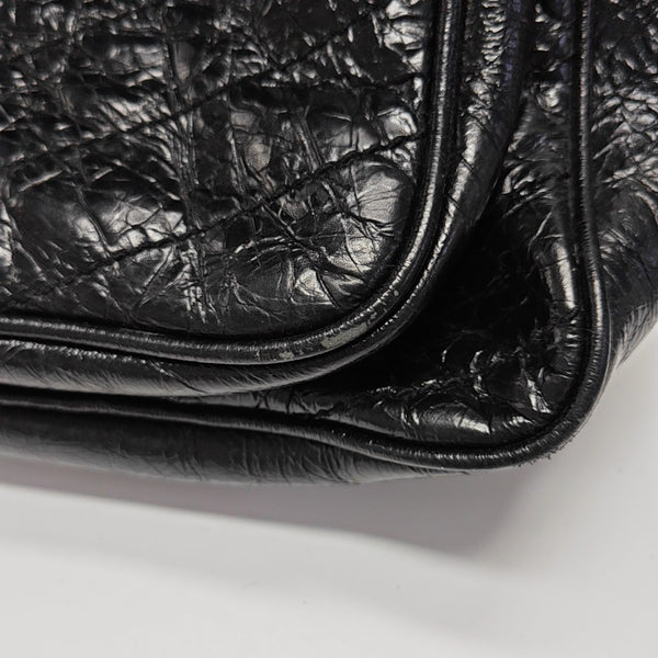 NIKI Large Chevron Calfskin Black