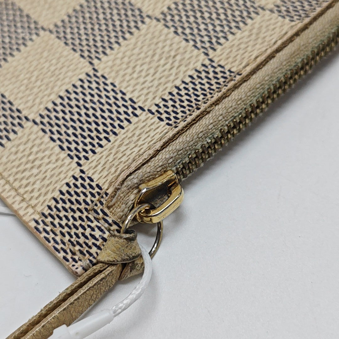 SARAH Damier Azur Coated Canvas White Wallet